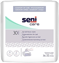 Ręczniki higieniczne, 30 sztuk - Seni Care Air-Laid Tissue Wipes — Zdjęcie N1