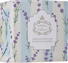 Kup Mydło z oliwą z oliwek i ekstraktem z lawendy, pudełko z kwiatami w paski - Essencias De Portugal Olive Oil Lavender Hand Soap