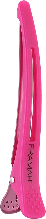 Spinki do włosów z elastyczną wstawką, różowe - Framar Elastic Sectioning Hair Clips — Zdjęcie N1