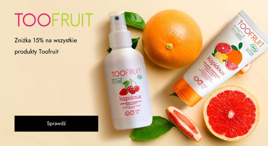 Zniżka 15% na wszystkie produkty Toofruit. Ceny podane na stronie uwzględniają rabat.