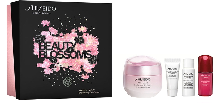 Zestaw - Shiseido White Lucent Beauty Blossoms Holiday Kit (f/cr/50ml + f/foam/5ml + f/softner/7ml + conc/10ml) — Zdjęcie N2