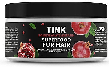 Maska ochronna do włosów farbowanych Granat-keratyna - Tink Hair Mask