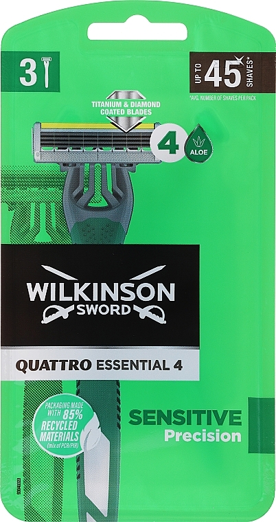 Maszynki do golenia - Wilkinson Sword Quattro Titanium Sensitive — Zdjęcie N1