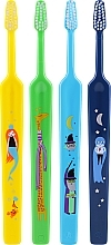 Zestaw szczoteczek do zębów dla dzieci, bardzo miękkie, niebieska + niebieska + zielona + żółta - TePe Kids Extra Soft — Zdjęcie N1