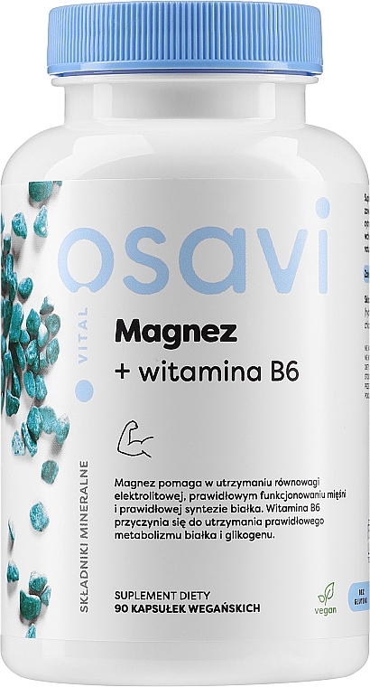Magnez + witamina B6 w kapsułkach - Osavi Magnesium + Vitamin B6 — Zdjęcie N1