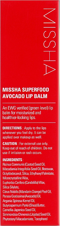 Odżywczy balsam do ust - Missha Superfood Avocado Lip Balm — Zdjęcie N3