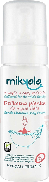 Delikatna pianka do mycia ciała dla dzieci - Nova Kosmetyki Mikkolo Gentle Cleansing Body Foam — Zdjęcie N1