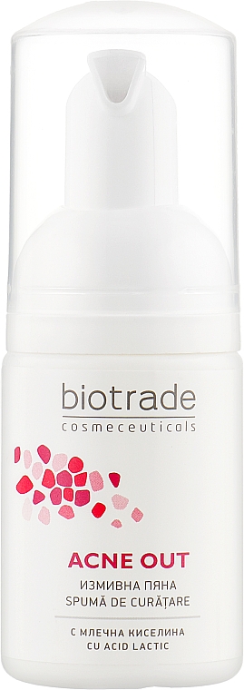 Delikatna pianka oczyszczająca z kwasem mlekowym do wszystkich rodzajów skóry - Biotrade Acne Out Cleansing Face Foam (mini)