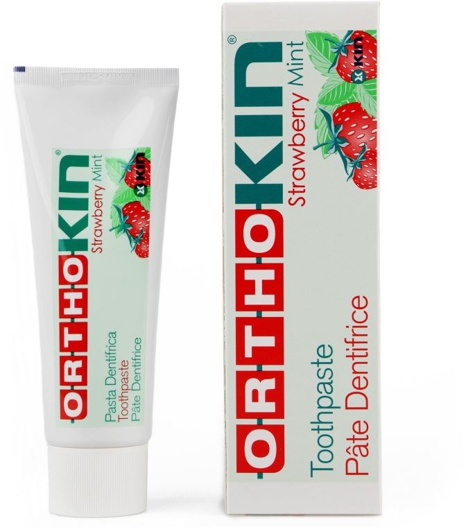 Pasta do zębów do pielęgnacji podczas noszenia szelek - Kin Ortho Strawberry Mint Toothpaste — Zdjęcie N1