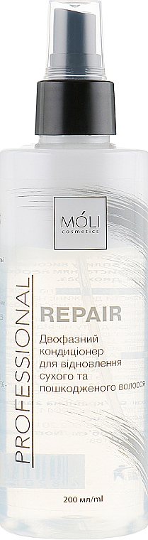 Dwufazowa odżywka w sprayu do włosów Odbudowa - Moli Cosmetics Repair Spray — Zdjęcie N1