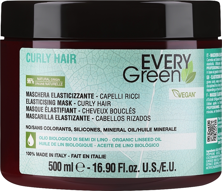 Maska do włosów kręconych - Every Green Curly Hair Elasticising Mask — Zdjęcie N2