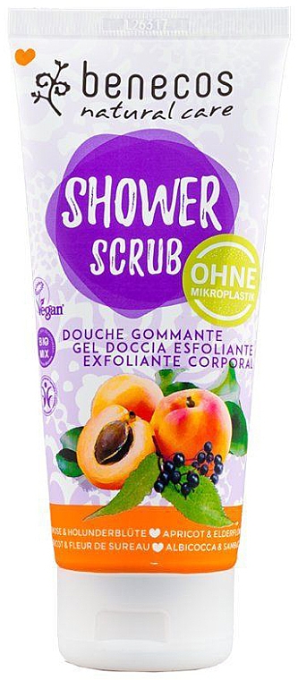Peeling pod prysznic Morela i czarny bez - Benecos Natural Care Apricot & Elderberry Shower Scrub — Zdjęcie N1