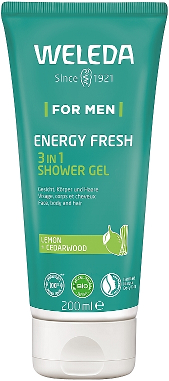 Żel pod prysznic - Weleda For Men Energy Fresh 3 In 1 Shower Gel