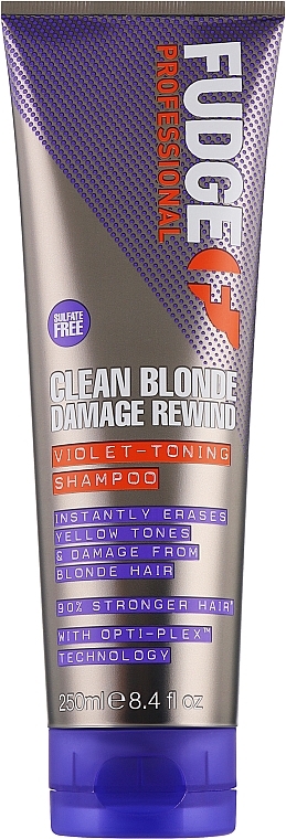 Fioletowy szampon do włosów blond - Fudge Clean Blonde Damage Rewind Shampoo — Zdjęcie N1