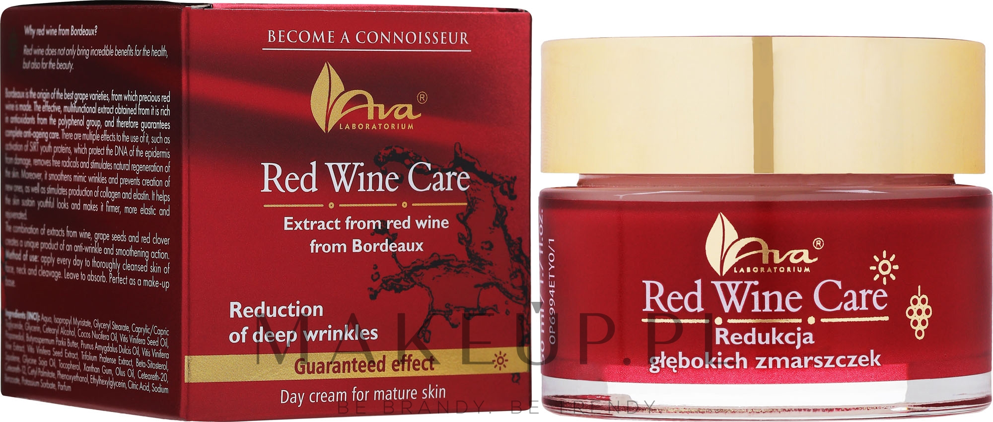 Krem do twarzy na dzień redukujący głębokie zmarszczki z ekstraktem z czerwonego wina - AVA Laboratorium Red Wine Care Day Cream — Zdjęcie 50 ml