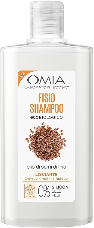 Szampon do włosów z olejem lnianym - Omia Laboratori Ecobio Linseed Oil Shampoo — Zdjęcie N1