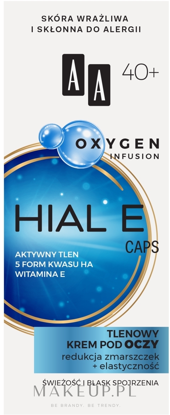 Oxygen Infusion 40 Hial E Caps Tlenowy Krem Pod Oczy Redukcja Zmarszczek Elastycznosc Makeup Pl