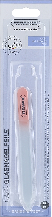 Szklany pilnik do paznokci, jasny róż - Titania Nail File — Zdjęcie N1