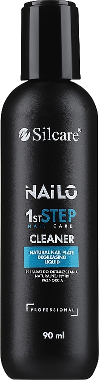 Profesjonalny płyn do odtłuszczania naturalnej płytki paznokcia - Silcare Nailo 1st Step Nail Cleaner — Zdjęcie N5