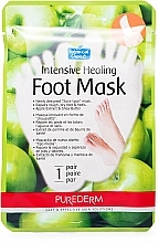 Kup Intensywnie regenerująca maska do stóp - Purderm Intensive Healing Foot Mask Green Apple