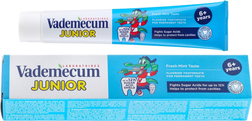 Miętowa pasta do zębów dla dzieci 6+ - Vademecum Junior Spearmint — Zdjęcie N1