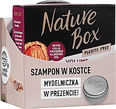 Kup Szampon w kostce do włosów + mydelniczka w prezencie - Nature Box Shampoo Bar Almond Oil
