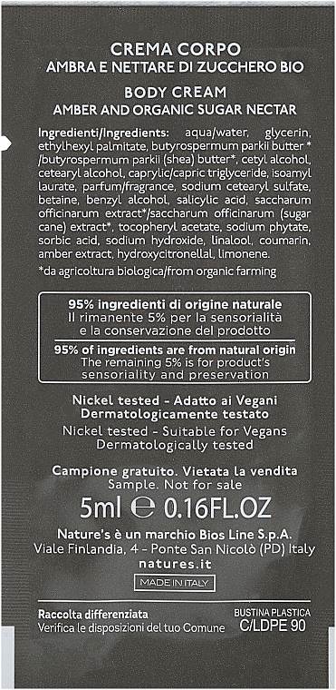 Krem do ciała - Nature`s Amber And Organic Sugar Nectar Body Cream — Zdjęcie N2