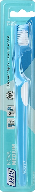 Szczoteczka do zębów, niebieska - TePe Medium Nova Toothbrush — Zdjęcie N1