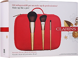 Świąteczny zestaw pędzli do makijażu - Clarins (3 x brush 3 + bag) — Zdjęcie N1