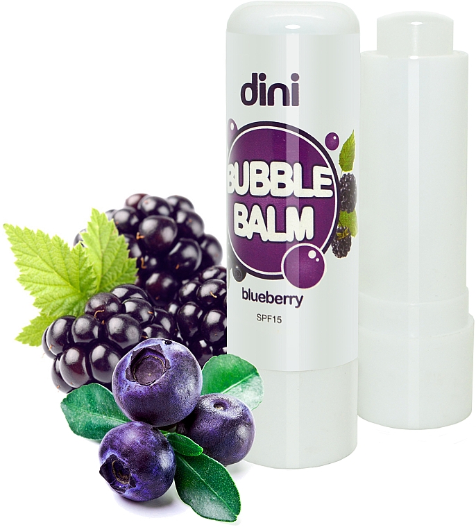 Pomadka higieniczna Jagoda - Dini Bubble Balm Blueberry SPF 15 — Zdjęcie N1