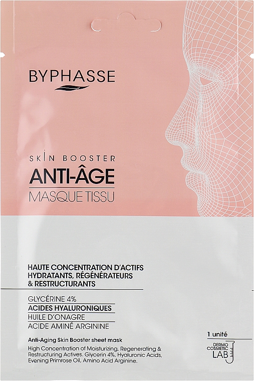 Intensywnie nawilżająca maseczka do twarzy w płachcie - Byphasse Skin Booster Anti-Aging Sheet Mask