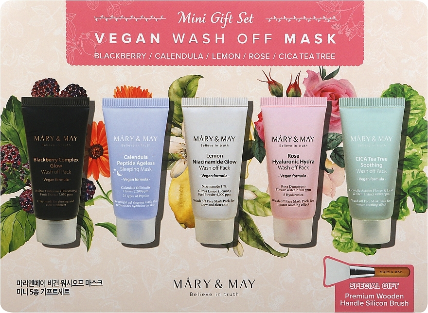 Zestaw, 5 produktów - Mary&May Vegan Wash Off Mask Mini Gift Set — Zdjęcie N1