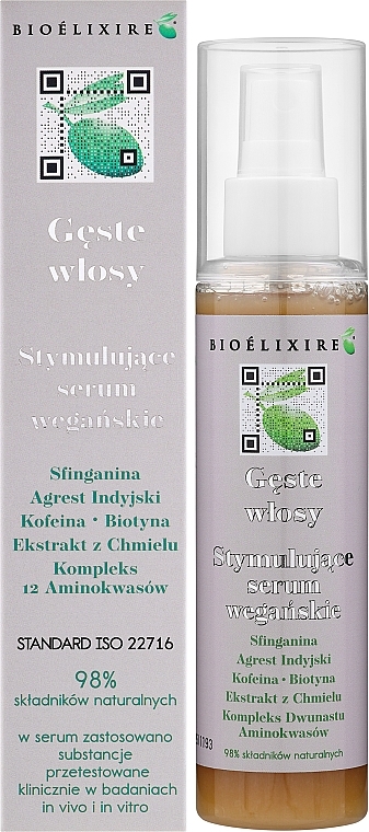 Stymulujące serum wegańskie do włosów słabych i wypadających - Bioelixire  — Zdjęcie N2