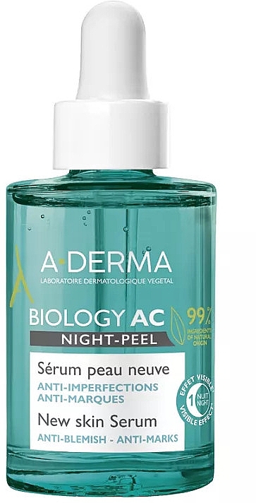 Serum peelingujące na noc do twarzy - A-Derma Biology AC Night-Peel Serum — Zdjęcie N1