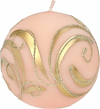 Kup Świeca dekoracyjna, kula różowa z aplikacją, 10 cm - Artman Christmas Ornament