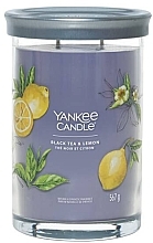 Świeca zapachowa w szkle Black Tea & Lemon, 2 knoty - Yankee Candle Singnature — Zdjęcie N1