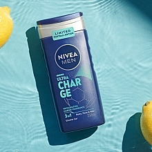 Żel pod prysznic 3 w 1 do ciała, twarzy i włosów - Nivea Men Ultra Charge Limited Football Edition — Zdjęcie N10