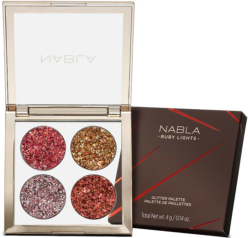 Paleta cieni do powiek - Nabla Ruby Lights Collection Glitter Palette — Zdjęcie N1