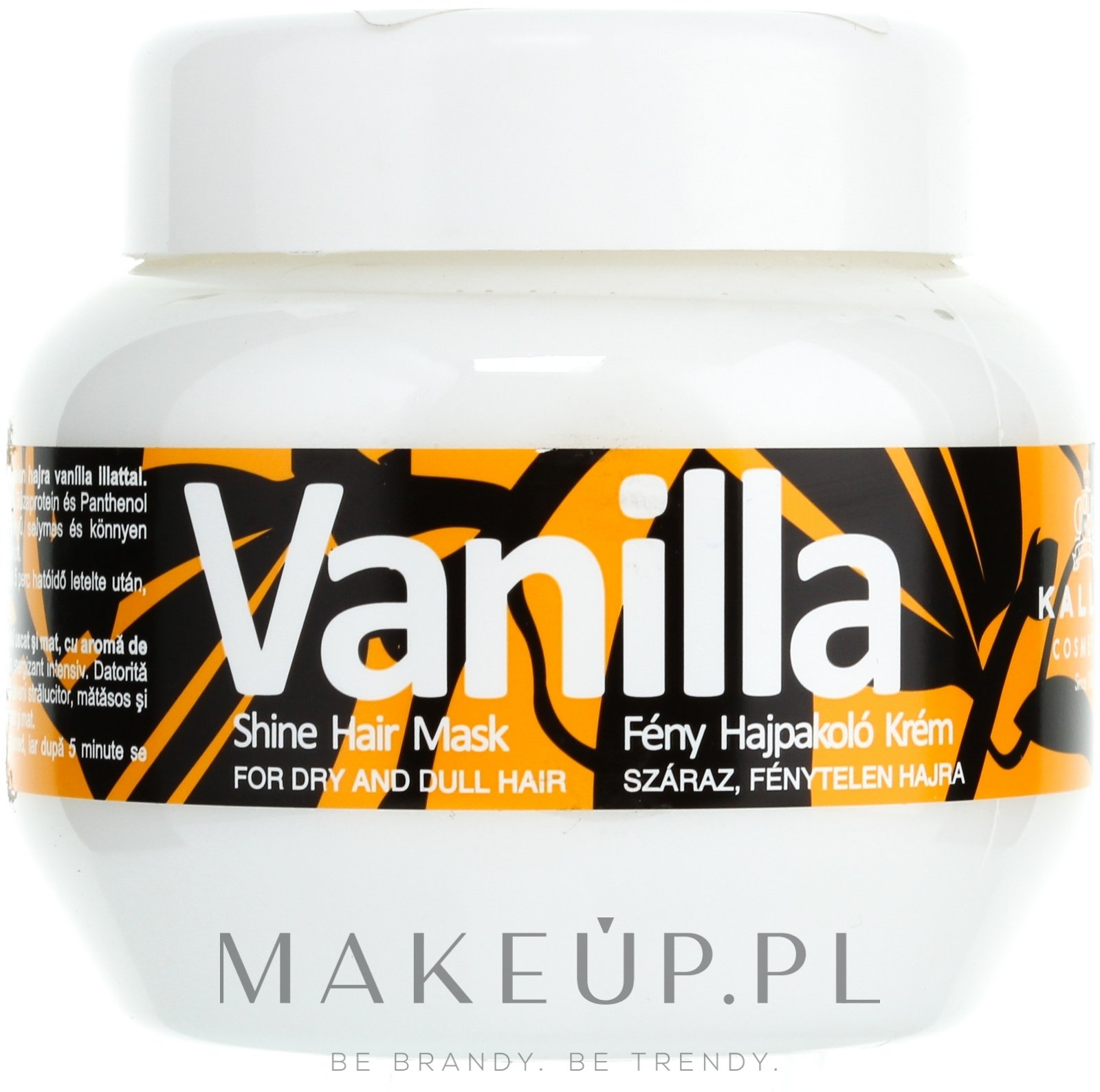 Nabłyszczająca maska waniliowa w kremie do włosów suchych i matowych - Kallos Cosmetics Vanilla Shine Hair Mask — Zdjęcie 275 ml
