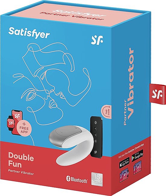 Wibrator dla par, biały - Satisfyer Double Fun Partner Vibrator — Zdjęcie N1