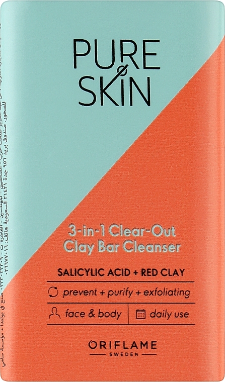 Mydło do twarzy i ciała - Oriflame Pure Skin 3 In 1 Clear Out Clay Bar Cleanser — Zdjęcie N1