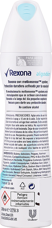 Antyperspirant w sprayu - Rexona MotionSense Cotton Dry Anti-Perspirant — Zdjęcie N4
