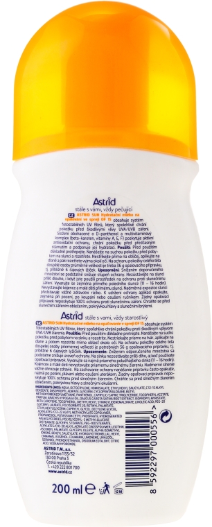 Nawilżające mleczko przeciwsłoneczne w sprayu SPF 15 - Astrid Sun Moisturizing Milk Spray — Zdjęcie N2