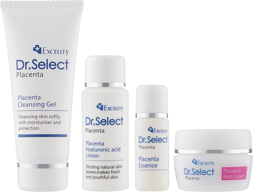 Zestaw - Dr.Select Excelity Placenta (serum/5ml + cr/8g + lotion/15ml + sh/gel/15ml) — Zdjęcie N1