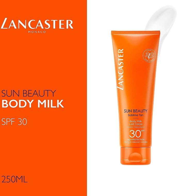 Wodoodporne mleczko do ciała z filtrem przeciwsłonecznym - Lancaster Sun Beauty Sublime Tan Body Milk SPF30 — Zdjęcie N2