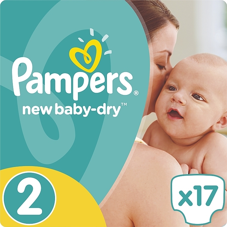 Pieluszki New Baby-Dry Rozmiar 2 (Mini) 3-6 kg, Micro 17 szt. - Pampers — Zdjęcie N1