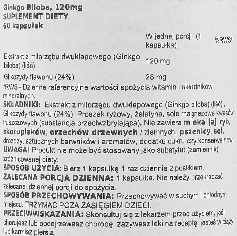 Ginkgo biloba, 120 mg - Natrol Ginkgo Biloba — Zdjęcie N2