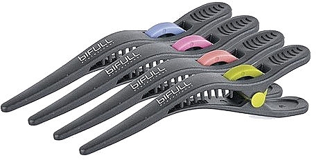 Spinki do włosów, 10 cm - Bifull Professional Black Separation Tweezers — Zdjęcie N1