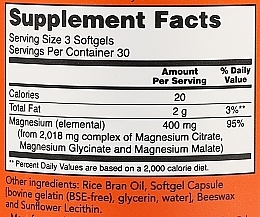 Kapsułki Cytrynian Magnezu - Now Foods Magnesium Citrate Softgels — Zdjęcie N5