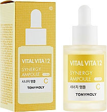 Rozświetlająca esencja w ampułce z witaminą C - Tony Moly Vital Vita 12 Synergy Ampoule — Zdjęcie N2